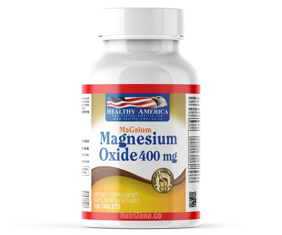 Oxido de magnesium 400 mg – Healthy America 100 tabletas