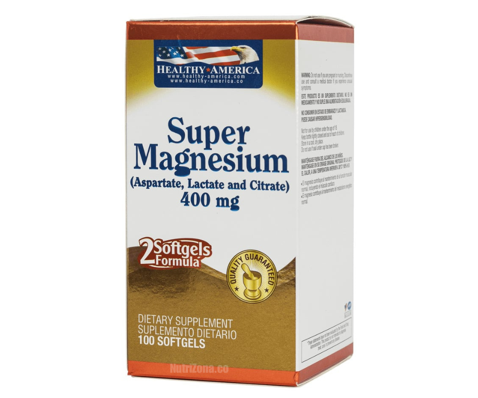Super magnesio 400 mg x 100 capsulas Healthy america