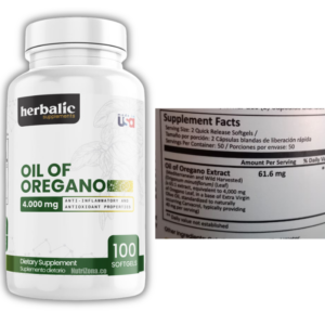 Aceite de Oregano 4.000 mg Herbalica 100 caps