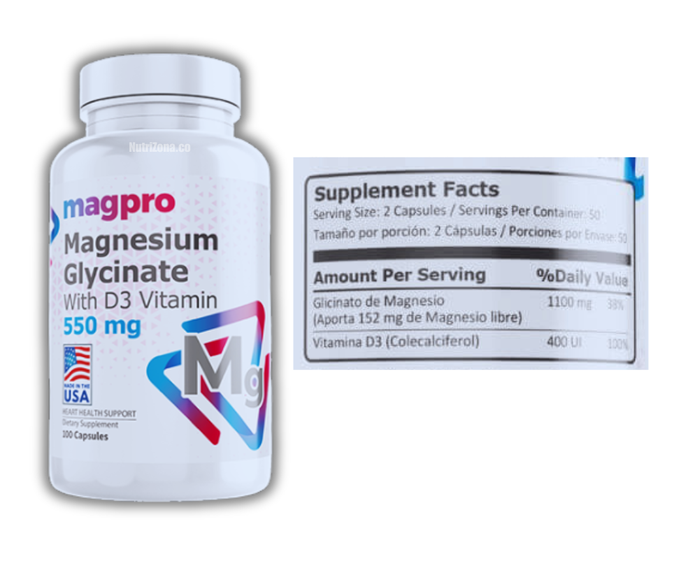 Magnesium Glycinate 550 mg 100 caps